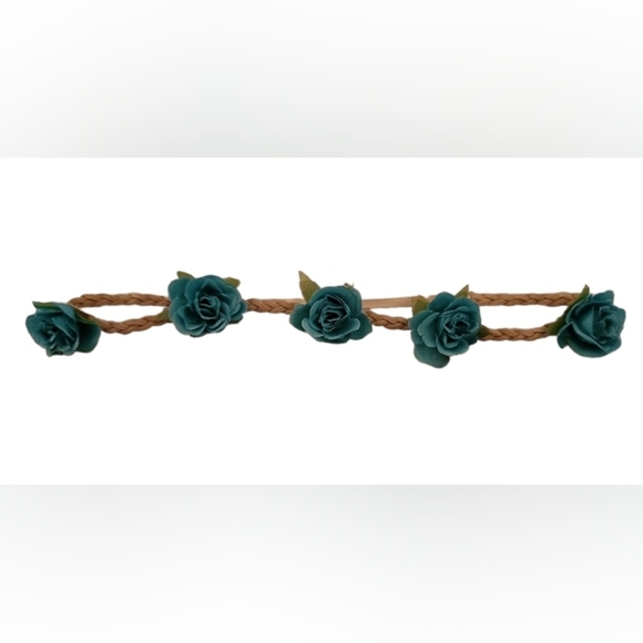 Blue floral crown headband - Picture 1 of 3